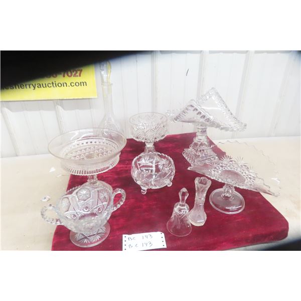 Crystal And Cut Glass Candy Dish, Decanter, and More