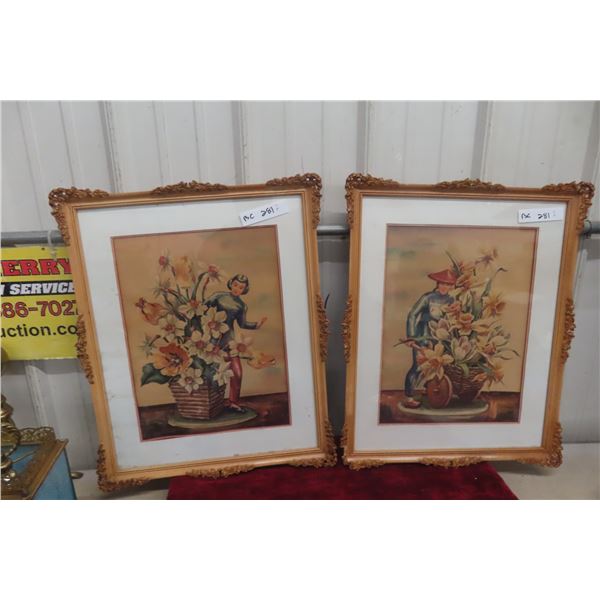 Two Framed Mid-Century Cochet Prints, Approx. 18" x 22"