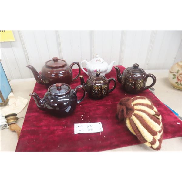 Five Assorted Tea Pots