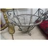 Image 3 : Four Hanging Wrought Iron Planters With One Wrought Iron Plant Stand