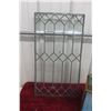 Image 2 : Lead Glass Panel With Hanging Brass Chandelier Light, Approx. 14" x 25"
