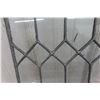 Image 9 : Lead Glass Panel With Hanging Brass Chandelier Light, Approx. 14" x 25"