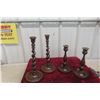 Image 1 : Four Antique Oak Candlesticks