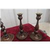 Image 4 : Four Antique Oak Candlesticks