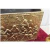Image 4 : Four Brass Candliers With Ornate Brass Magazine Stand