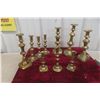 Image 1 : Ten Brass Candliers, Tallest Approx. 12"