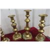 Image 2 : Ten Brass Candliers, Tallest Approx. 12"