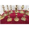 Image 4 : Ten Brass Candliers, Tallest Approx. 12"