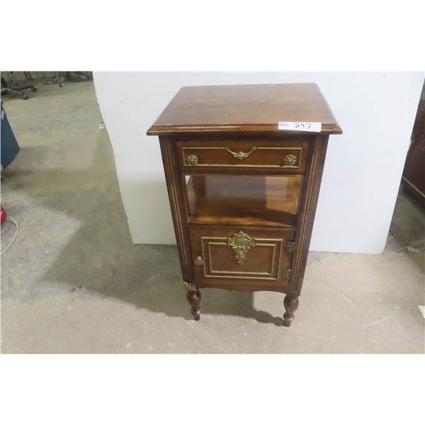 Wood Stand with Drawer and Cabinet 31" x 17" x 14"