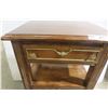 Image 4 : Wood Stand with Drawer and Cabinet 31" x 17" x 14"
