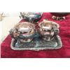 Image 4 : Silver Tea Pot, Coffee Pot, Tray, Creamer, And Sugar