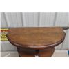 Image 2 : Walnut Three-Tier Half-Moon Stand, Approx. 24" x 22" x 11"