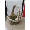 Image 1 : Cement Basket Planter, Approx. 22" x 18" x 14"