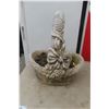 Image 3 : Cement Basket Planter, Approx. 22" x 18" x 14"