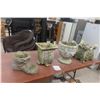 Image 1 : Four Cement Planters, Two Clean And Two With Minor Chips