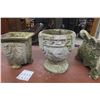Image 8 : Four Cement Planters, Two Clean And Two With Minor Chips