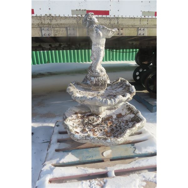 Cement Fountain With Angel Figure, Approx. 46" Tall