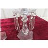 Image 4 : Two Crystal Glass Candlesticks With Prisms, Approx. 10" Tall