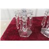 Image 5 : Two Crystal Glass Candlesticks With Prisms, Approx. 10" Tall
