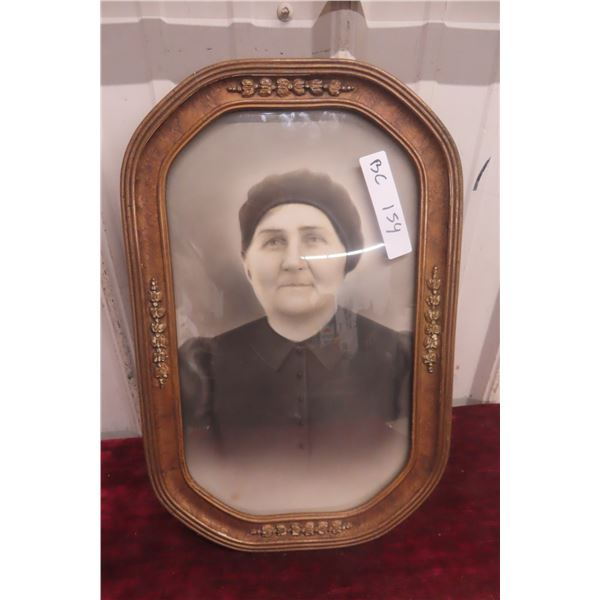 Convex Glass Picture Frame With Photo, Approx. 11" x 17"