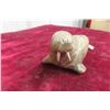 Image 2 : Serpentine Stone Walrus With Tusks, Signed E. Ulayuk, Dated 1983, Measures 7" x 3 1/4"