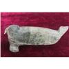 Image 6 : Serpentine Stone Walrus With Tusks, Signed E. Ulayuk, Dated 1983, Measures 7" x 3 1/4"