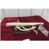 Image 1 : Beluga Cribbage Board, Whalebone 13 1/2" Long, Soapstone Base 8" x 5" Includes Deer Sheds