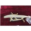 Image 2 : Beluga Cribbage Board, Whalebone 13 1/2" Long, Soapstone Base 8" x 5" Includes Deer Sheds