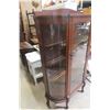 Image 3 : Oak China Cabinet With Curved Glass, Top Shelf Back Stop