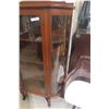 Image 5 : Oak China Cabinet With Curved Glass, Top Shelf Back Stop