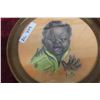 Image 2 : Black Americana Framed Pastel Portrait, Measures 13" Diameter