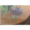Image 3 : Black Americana Framed Pastel Portrait, Measures 13" Diameter