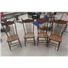 Image 1 : Four Press Back Chairs w/ Wind Carving