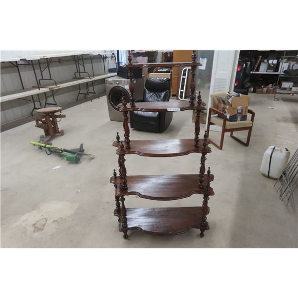 1890's Solid Walnut What-Not Shelf 60" x 36"