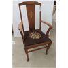Image 1 : Single Wooden Chair With Needlepoint Seat