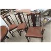 Image 8 : Walnut Dining Table With Six Chairs, Including One Captain’s Chair - 29" x 62" x 47"