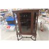 Image 1 : Walnut Display Cabinet With Two Interior Shelves