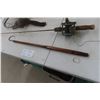Image 6 : Antique Fishing Rod And Reel With Net And Gaff Hook