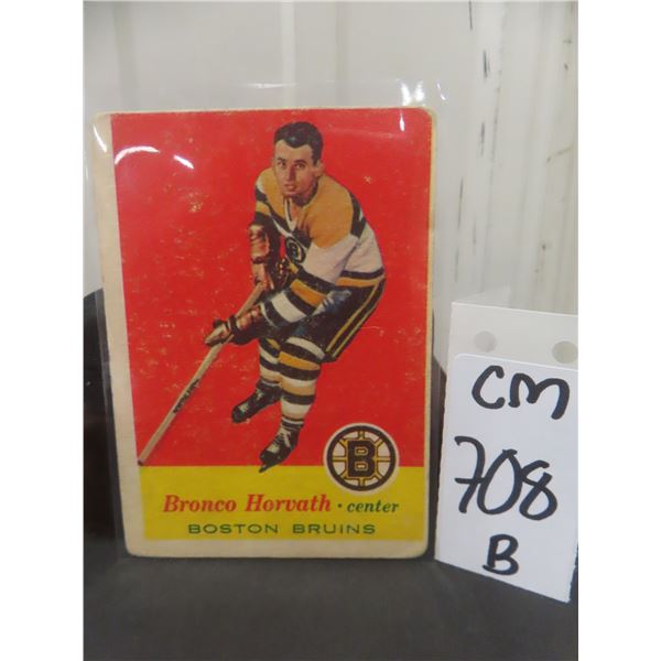 1957–58 Bronco Horvath Boston Bruins Hockey Card