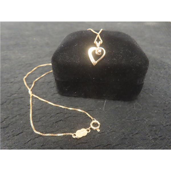 10k Gold Necklace, 18" Length, Total Weight 2.7 Grams