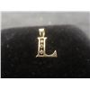 Image 1 : 10k Gold and Diamond "L" Letter Pendant, Total Weight 0.27 Grams