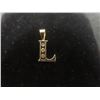 Image 2 : 10k Gold and Diamond "L" Letter Pendant, Total Weight 0.27 Grams