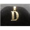 Image 1 : 10k Gold "D" Letter Pendant, Total Weight 0.53 Grams