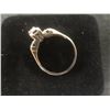 Image 2 : 14k White Gold Ring With Diamond and Sapphire, Size 7, Total Weight 2.1 Grams