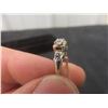 Image 5 : 14k White Gold Ring With Diamond and Sapphire, Size 7, Total Weight 2.1 Grams