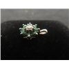 Image 2 : 14k White Gold Pendant With Diamond and Emerald, Total Weight 0.90 Grams