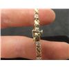 Image 3 : 10k Gold Bracelet With Diamond, 7" Length, Total Weight 6.8 Grams
