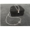 Image 1 : 14k White Gold Necklace With Diamond, 18" Length, Total Weight 2.4 Grams