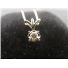 Image 2 : 14k White Gold Necklace With Diamond, 18" Length, Total Weight 2.4 Grams