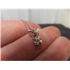 Image 4 : 14k White Gold Necklace With Diamond, 18" Length, Total Weight 2.4 Grams